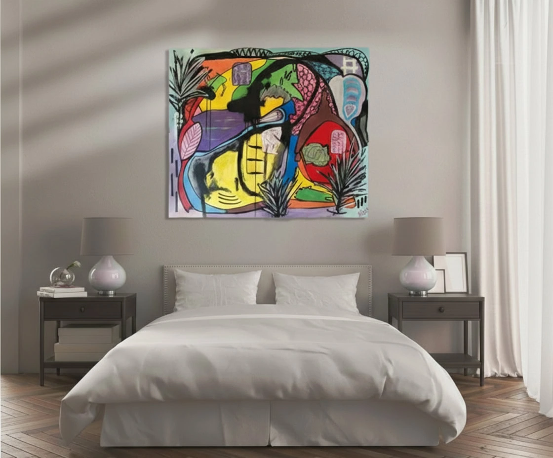 Overgang Overgang-op-de-achterwand-in-de-slaapkamer